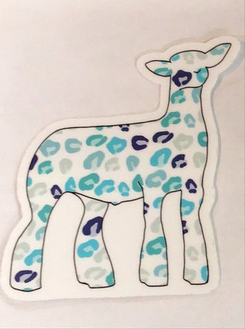 Blue Leopard Sheep Sticker