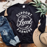 Support Local Farmers Black Sweatshirt