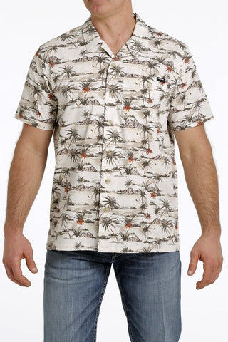 Cinch Men’s Tropical Print Camp Shirt