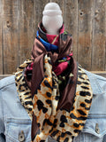 Chocolate Brown Leopard Print Wild Rag