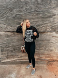 Distressed Coffee, Cattle, & Cuss Words Sweatshirt