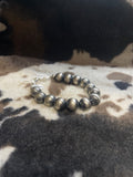 Navajo Pearl 12mm  Sterling Silver Bracelet