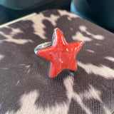 Red  Coral Star Ring