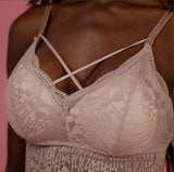 Luna Lace Bralette in Crepe