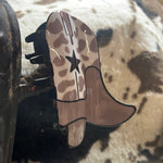 Light Brown & White Cheetah Print Boot Claw Clip