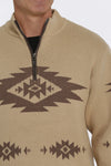 Cinch Men’s 1/4 Zip Aztec Print Pullover Sweater