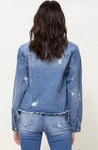 Classic Denim Jacket with Raw Hem