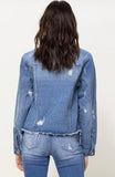 Classic Denim Jacket with Raw Hem