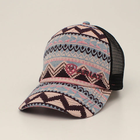 Ariat Pink Tribal Ponytail Cap