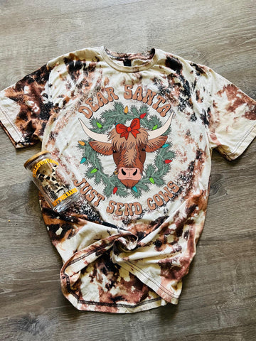 Cowprint “Santa Send Cows” Christmas Tee
