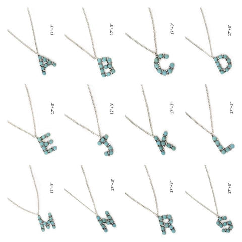 Turquoise Initial Necklaces
