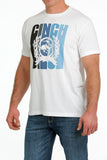 Cinch Denim Tee - White