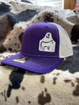 Purple & White Steer Patch Cap