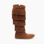 Minnetonka Women’s 5 Layer Fringe Boot Brown