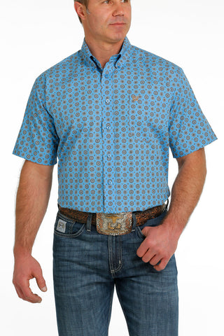 Cinch Men’s Blue Geo Print Shirt