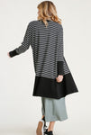 Striped Open Front Cardigan