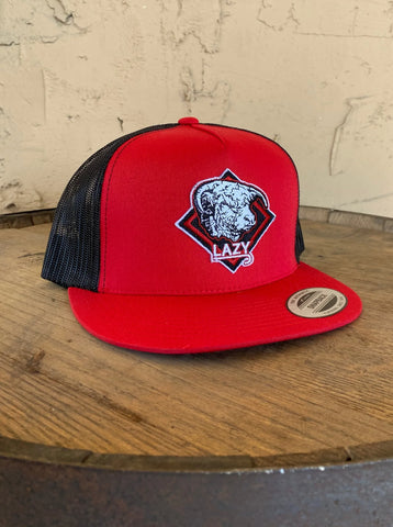 Lazy J Ranch Wear Red & Black Diamond Hereford Cap