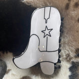 White Boot Claw Clip