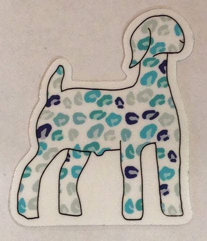 Blue Leopard Goat Sticker