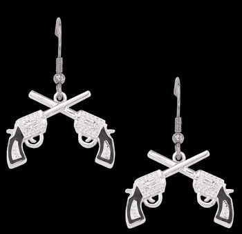 Montana Silversmiths Antiqued Revolver Earrings