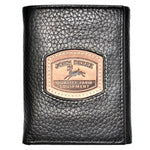 John Deere Black Pebble  Trifold Wallet