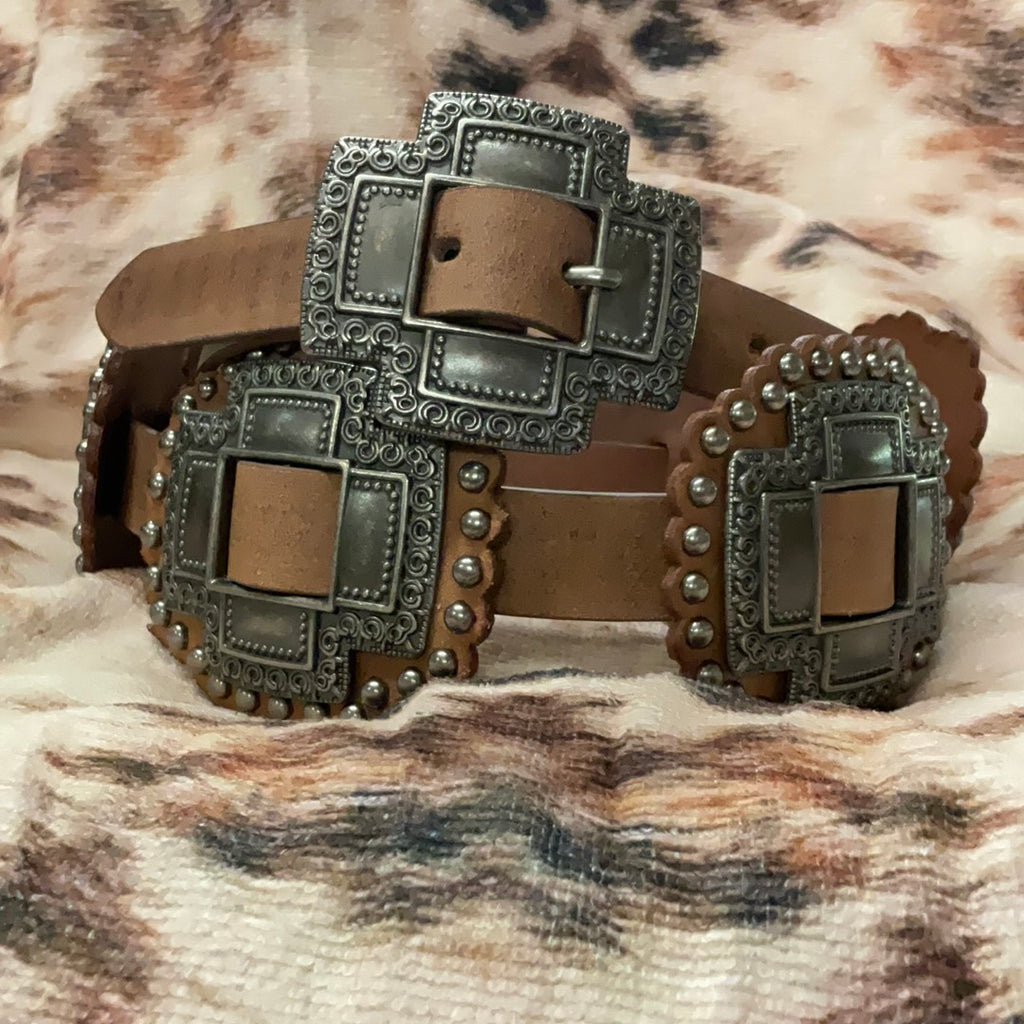 Roper Women s Brown Conch Cross Belt Horse Creek Outfitters