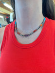 Navajo Pearls Necklace with Multi Colored Stone Clusters