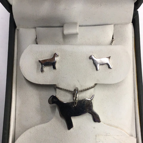 HCO Exclusive Goat Post Earring and Necklace Set -Sterling Silver