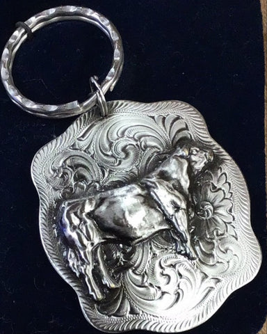 Montana Silversmiths Keychain-Silver Standing Steer