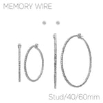 Stud, 40/60 Mm Hoop Earrings, 3 Pairs