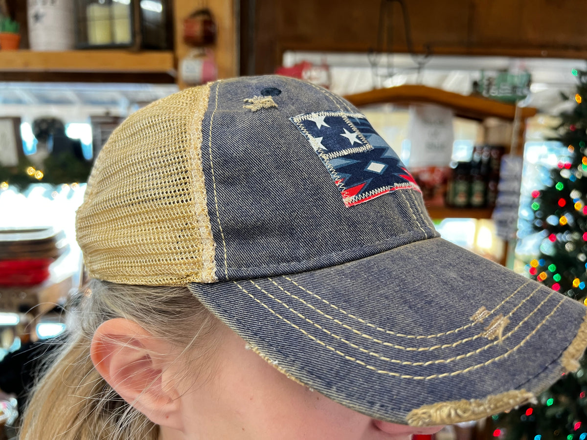 Aztec Caps Navy Americana Aztec Cap – Horse Creek Outfitters