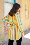 Mustard Serape Long Sleeve Button Up Tunic