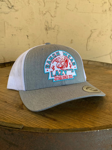 Lazy J Ranch Wear Grey & White Arrowhead Cap