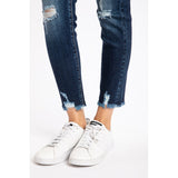 Dark Wash Hi Rise Women’s Button Fly Skinny Jeans