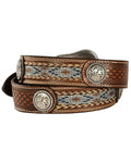 Ariat Men's Basketweave Floral Conchos Belt