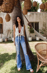 Distressed Women’s Mid Rise Flare Jeans