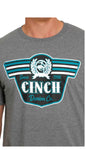 Cinch Logo Tee-Heather Grey