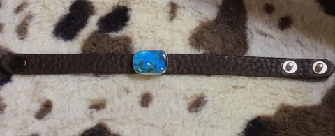 Leather & Turquoise Bracelet