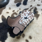 Light Brown & White Cheetah Print Boot Claw Clip
