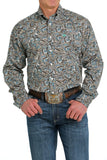 Cinch Men’s Blue & Brown Paisley Shirt