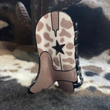 Light Brown & White Cheetah Print Boot Claw Clip