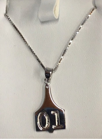 HCO Exclusive Eartag Pendant Necklace -Sterling Silver