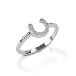 Kelly Herd Clear Horseshoe Ring - Sterling Ring