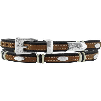 Leegin Leather Stockyards Black with Silver Buckle Hatband