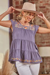 Round Neck Tiered Top