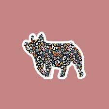 Colorful Leopard Pig Sticker