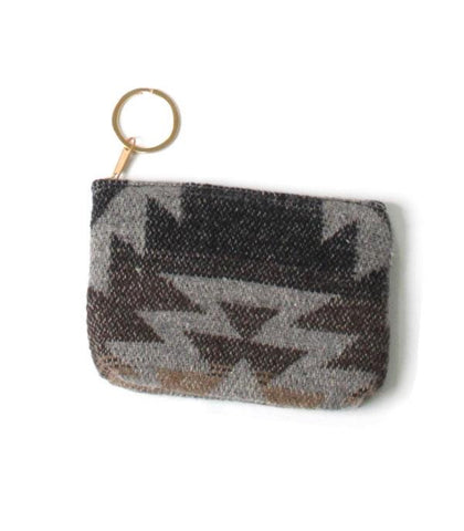 Grey Aztec Print Coin Purse