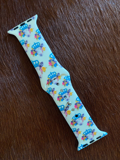 Cream With Royal Heifer Apple Silicone Western Watchband