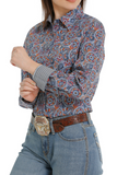 Cinch Women's Light Blue Paisley Print Shirt