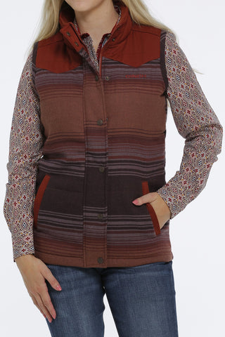 Cinch Women’s Twill Quilted Vest-Red